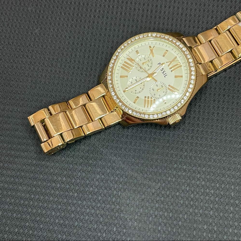 FOSSIL Riley Multifunction Gold-Tone Stainless Steel Watch - Picture 6 of 9